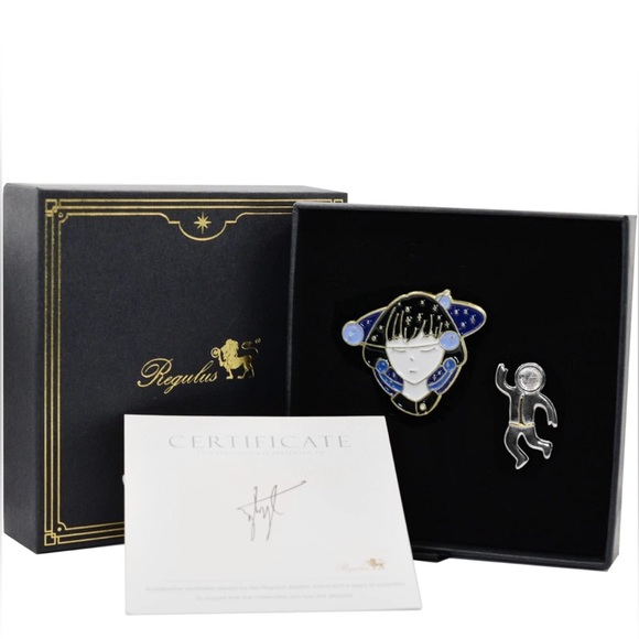 Regulus Meteorite Brooch Set | Iron-Nickel - Astronaut Pin Outer Space Series - Picture 1 of 7